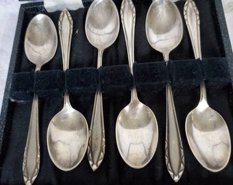 Two Boxed Sets or Dozen of Nutcracker Teaspoons Silver EPNS Classic Afternoon Tea