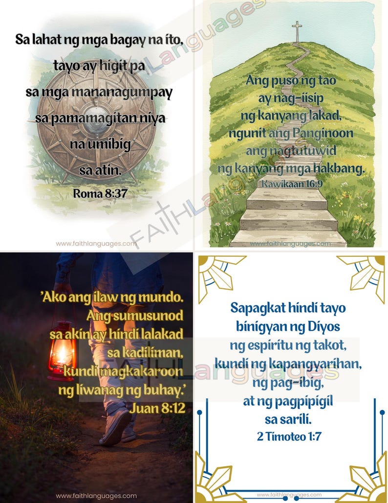Tagalog Old Scripture 24 Decorative Filipino Scripture Cards | Bible Verses in Tagalog ...