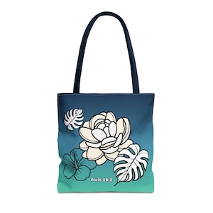 Phillipines Floral Christian Tote Bag with Sampaguita & Hibiscus Floral Design and Psalm Scripture