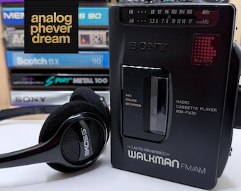 Mint 1991 Sony WM-FX30 (Made in Japan) Cassette Walkman; Fully Restored/Serviced: Free Cassette + Headphones