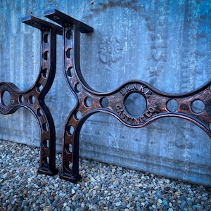 The Bridge Coffee Table Bench Legs Cast Iron Red Wine Finish