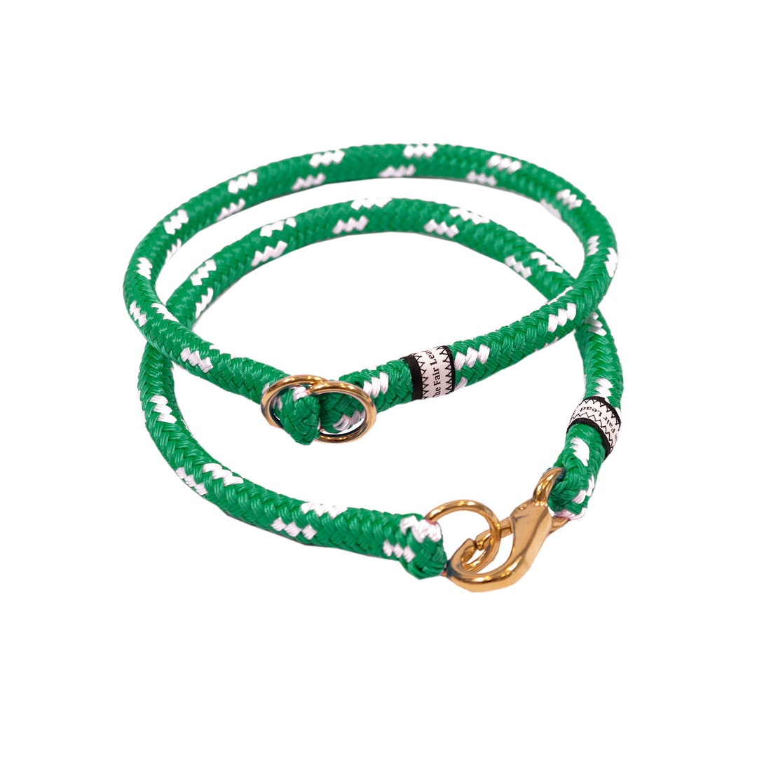 Nautical Dog Collar Rope Dog Collar Handmade Fair Leads Green Etsy