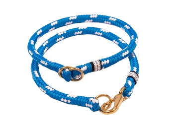 Nautical Dog Collar - Rope Dog Collar - Handmade - Fair Leads - Blue