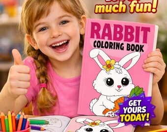 Kleurboek konijnen voor kinderen | Bunny Pages, peuteractiviteit (digitale pdf-download)