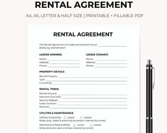 Sjabloon huurovereenkomst: leasecontract verhuurder (canva + pdf, Word) bewerkbaar en afdrukbaar