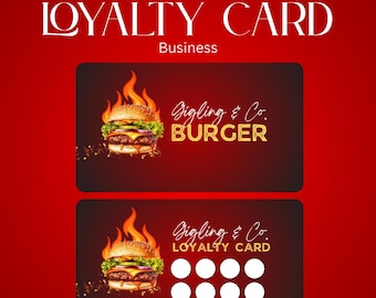Sjabloon Burger Shop-klantenkaart: bewerkbaar restaurantbeloningsprogramma