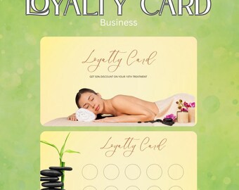 Sjabloon spa-klantenkaart: bewerkbaar schoonheidssalonbeloningsprogramma (pdf-download)