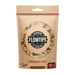 Unbleached Biodegradable Organic Raw Filter Tips - 6mm Pre-Rolled Cigarette Filters 100 Pack