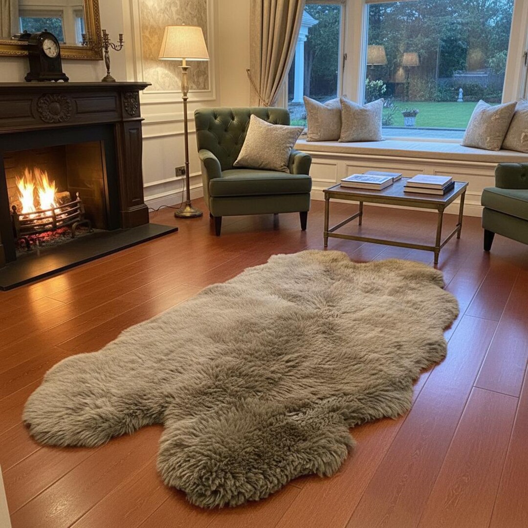 Luxury Giant Light Brown Beige Sheepskin Rug – Extra Large Genuine ...