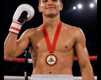 Replika der WBA-Weltmeistermedaille im Boxen, Meisterschaftsauszeichnung aus goldener Zinkdruckgusslegierung