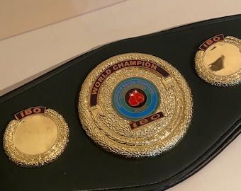 Réplica del cinturón de campeonato de boxeo IBO para niños (en cuero verde, hecho a mano)