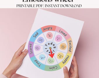 Feelings Wheel | Feelings Chart for Kids | Montessori Calm Corner Activity | Preschool & Classroom Tool | Emotional Regulation Tool