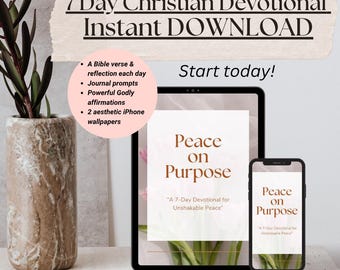 Christian Devotional Template, Canva Template, Daily Devotional, Canva Workbook, Canva Ebook, Printable Devotional, Christian, Faith, 7 day