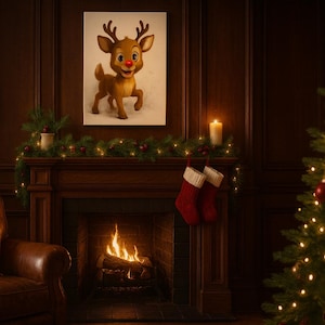 Christmas Laoding Rudolph Rudolph Wall Art– Christmas Holiday Printable, JPEG Instant Download - Etsy