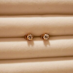 Diamond Stud Earrings | Vintage 14k Solid Gold