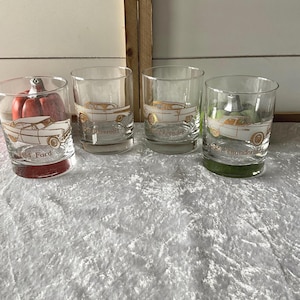 Vintage oldtimer whiskyglazen set van 4&quot;