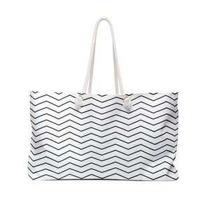Chic Chevron Weekender Bag  - Stylish Travel Tote for Gym, Beach, or Overnight Trips, Gift for Her