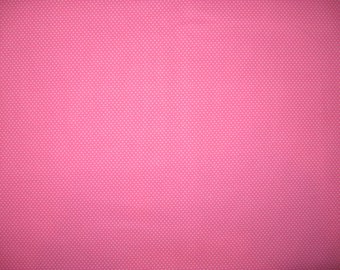 White pin dots on pink 1/2 yard X 42"