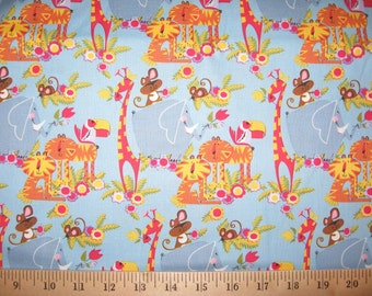 Anna Griffin Bailey Jungle Animals on blue 1 yard Windham Fabrics