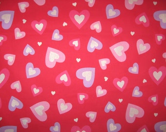 Fabric Traditions Valentine Sweet Heart fabric glitter red white pink purple 43" X 42"