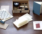 Bookbinding Kit - Complete Cased in hardcover journal bookbinding DIY craft kit with tools, supplies and instruction book