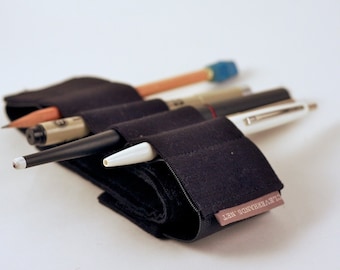 Adjustable Bandolier // made to your specifications // (better pencil case, journal pen holder, book strap, pen loop, pen bandolier)