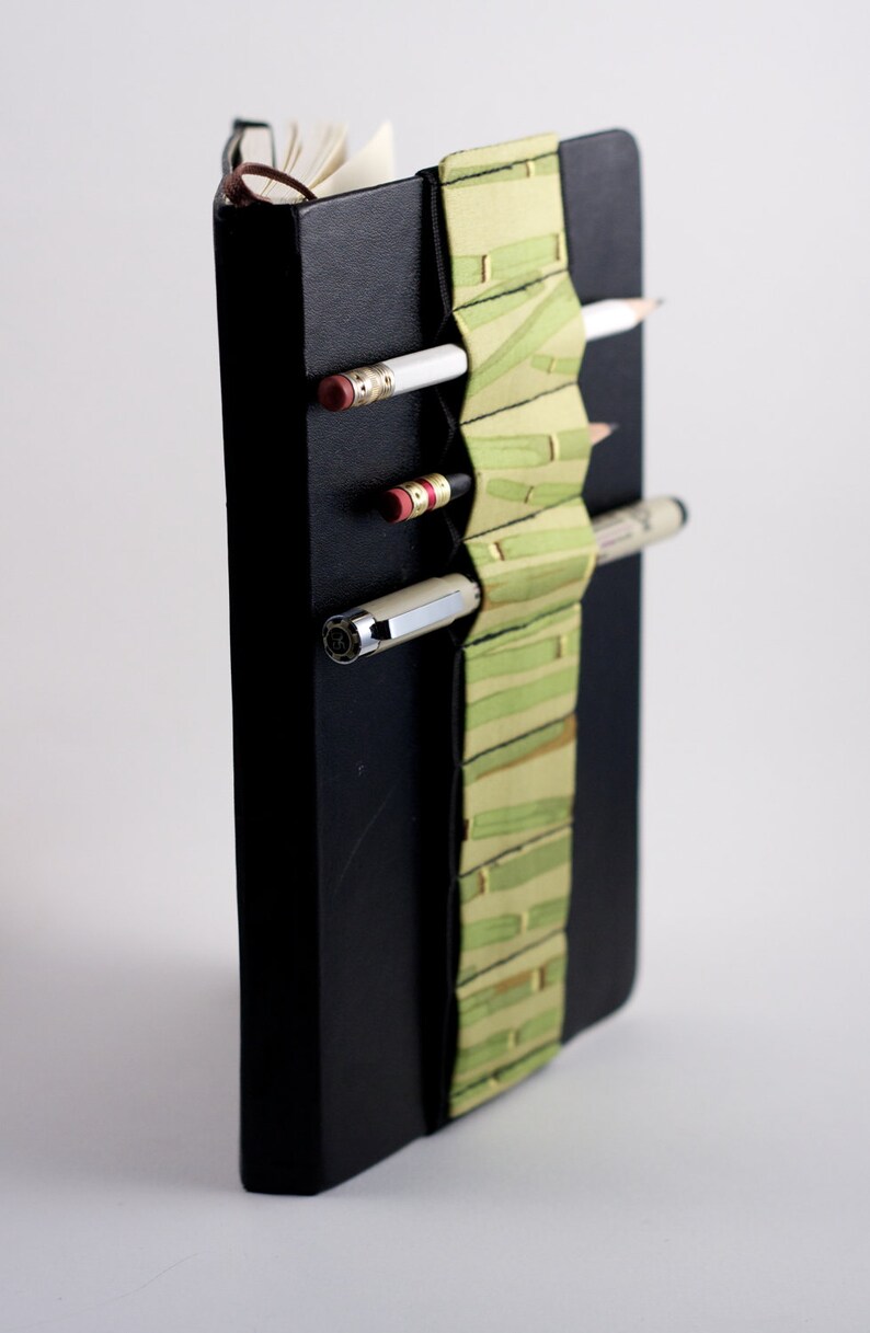 Journal Bandolier Large // bamboo // a better pencil case, journal pen holder, book strap, pen loop, pencil roll, pen bandolier image 3