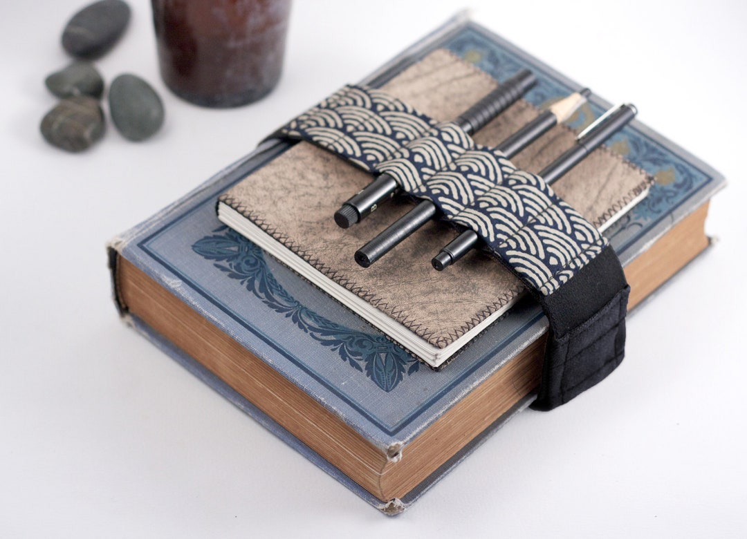 Adjustable Journal Bandolier: Navy Zen Garden Cotton Canvas - Etsy