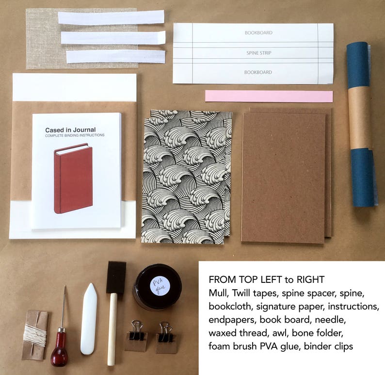 Bookbinding Kit Complete Cased in hard cover bookbinding kit Etsy