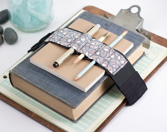 Adjustable Bandolier // petals // (a better pencil case, journal pen holder, book strap, pen loop, pencil roll, pen bandolier)