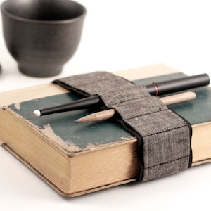 Med Bandolier (tablet size) // (a better pencil case, journal pen holder, book strap, pen loop, pencil roll, pen bandolier)