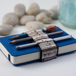 Mini Bandolier // birches // (a better pencil case, journal pen holder, book strap, pen loop, pencil roll, pen bandolier)