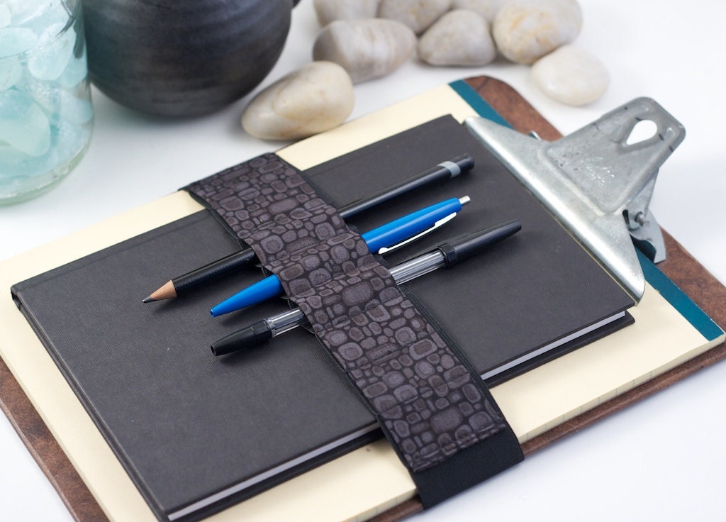 Large Journal Bandolier // Grey Pods // a Better Pencil Case, Journal Pen  Holder, Book Strap, Pen Loop, Pencil Roll, Pen Bandolier 