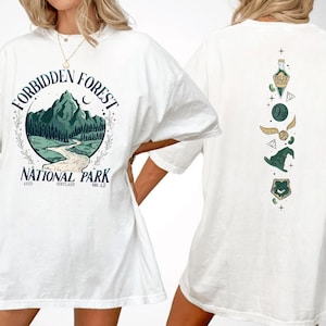 Comfort Colors Forest Graphic Shirt, Vintage Oversized Hiking Tee, Retro National Park Shirt, Spooky Nature Adventure Top