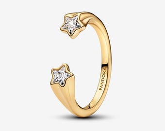 anello aperto Pandora placcato oro con stelle cadenti