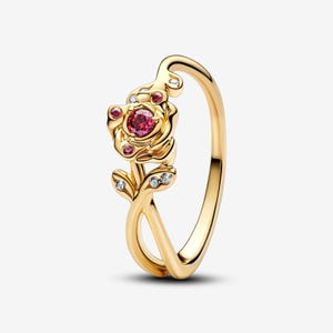 pandora  beauty and the beast rose ring