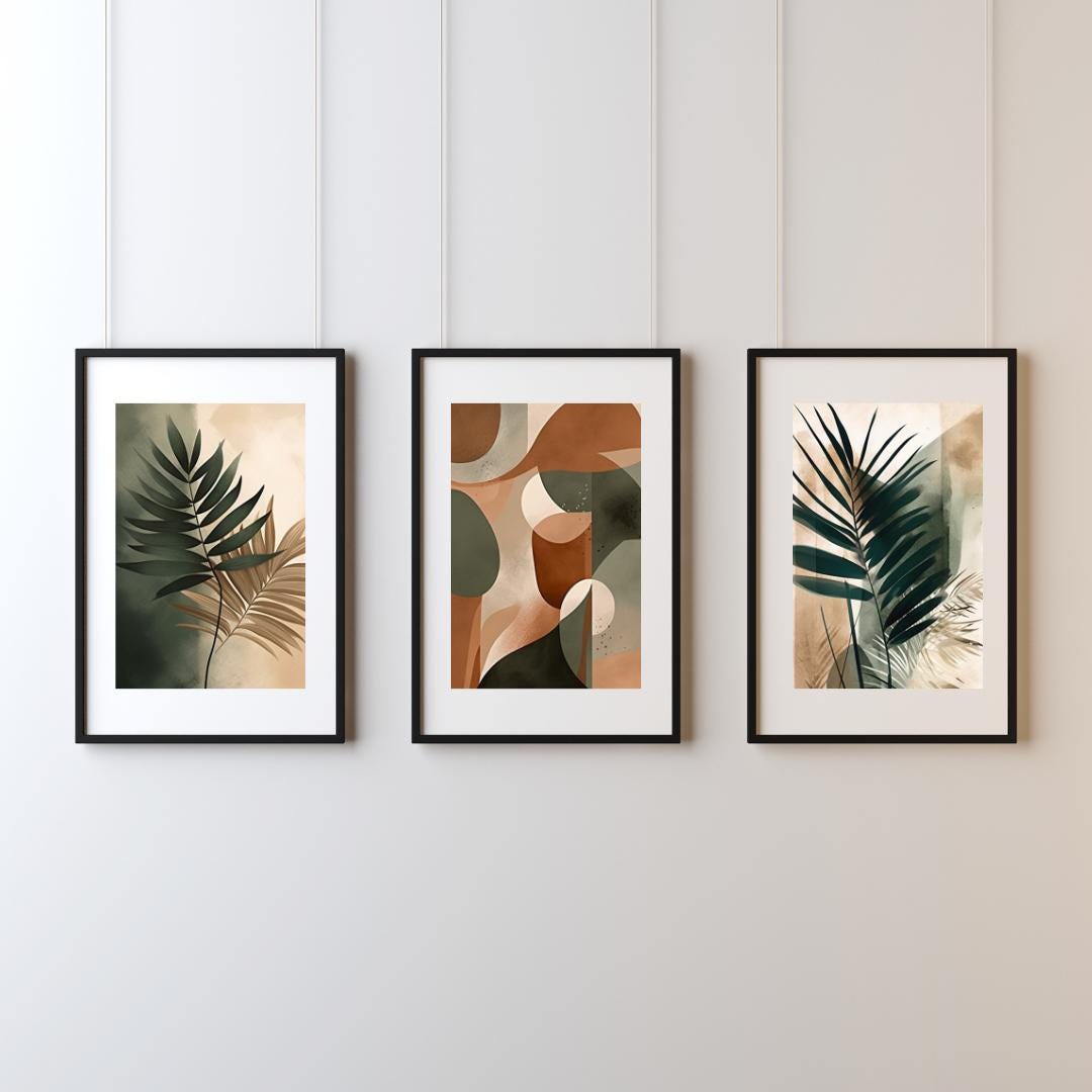 Abstract Wall Art Set of 3 | Modern Minimalist Digital Prints - Etsy
