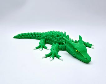 Giocattolo flessibile a forma di drago e lucertola, stampato in 3D, decorazione da scrivania