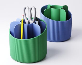 Modular Round Desk Organizer with Removable Flower-Shaped Insert