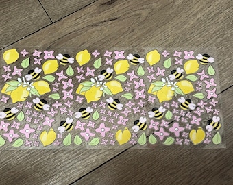 Lemon and Bees UVDTF Cup Wrap Ready to apply