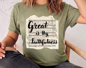 Great is Thy Faithfulness Hymn Lyric Christian Shirt, Comfy Bella + Canvas Tee