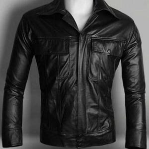 Elvis Presley Leather Trucker Jacket: Men&#39;s Retro Cosplay Costume