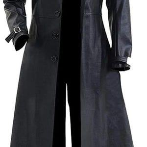 Albert Wesker Black Real Leather Long Coat: Resident Evil Cosplay