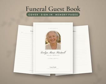 Libro degli ospiti per funerali stampabile, pagine per il libro degli ospiti commemorativo, foglio firme per la celebrazione della vita, formato Letter e A4, Sage Botanical