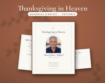 Thanksgiving in Heaven Sign, Empty Chair Memorial Sign, Thanksgiving Memorial Printable, Save a Seat Card, Editable Word