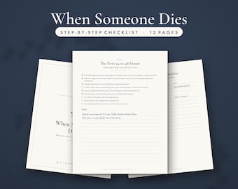 What To Do When Someone Dies Checklist Printable, After Death Checklist, Executor Checklist, Who to Notify List, Bereavement PDF