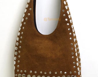 Vintage Carlos Santana Studded Faux Leather Shoulder Bag  display picture 1