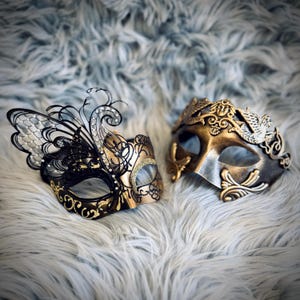 Gold Men's or Women Masquerade Party Masks , Women Venetian Mask , Men's Eye mask For Halloween , Wedding Ball Costume , Mardi Gras