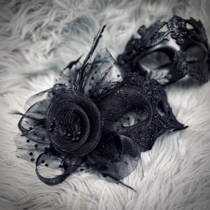Black Men's or Women Masquerade Party Masks , Women Venetian Mask , Men's Eye mask For Halloween , Wedding Ball Costume , Mardi Gras image 7