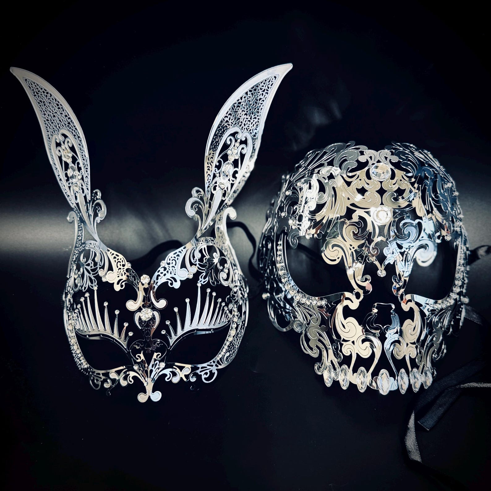 Silver Metal Men's or Women Masquerade Party Masks , Women Venetian ...
